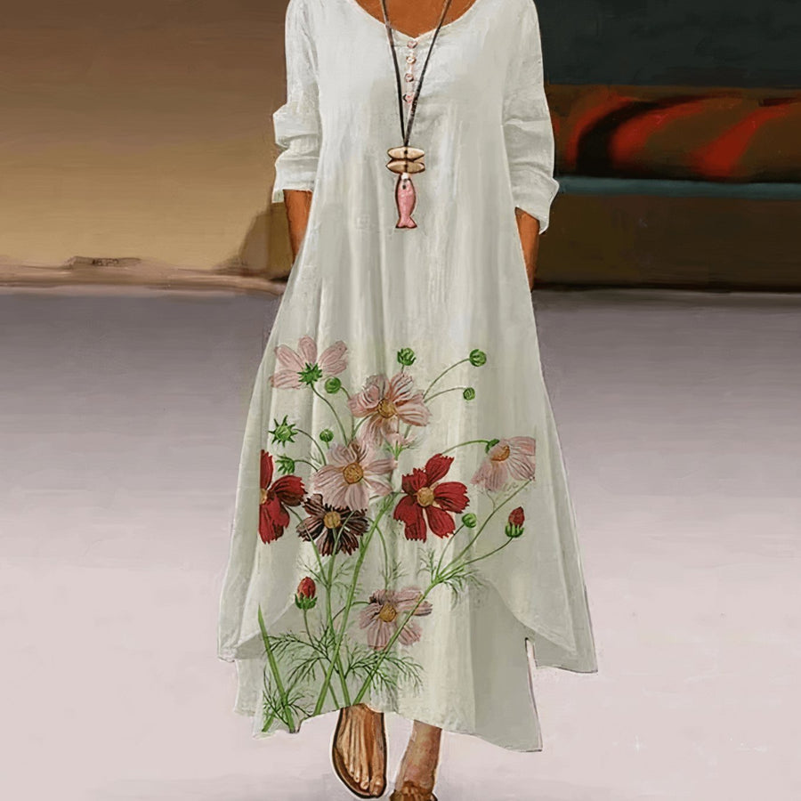 Florence | Long Sleeve Floral Maxi Dress