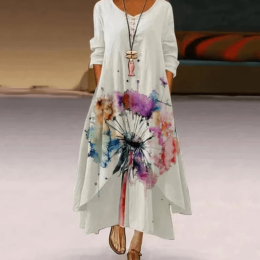 Florence | Long Sleeve Floral Maxi Dress