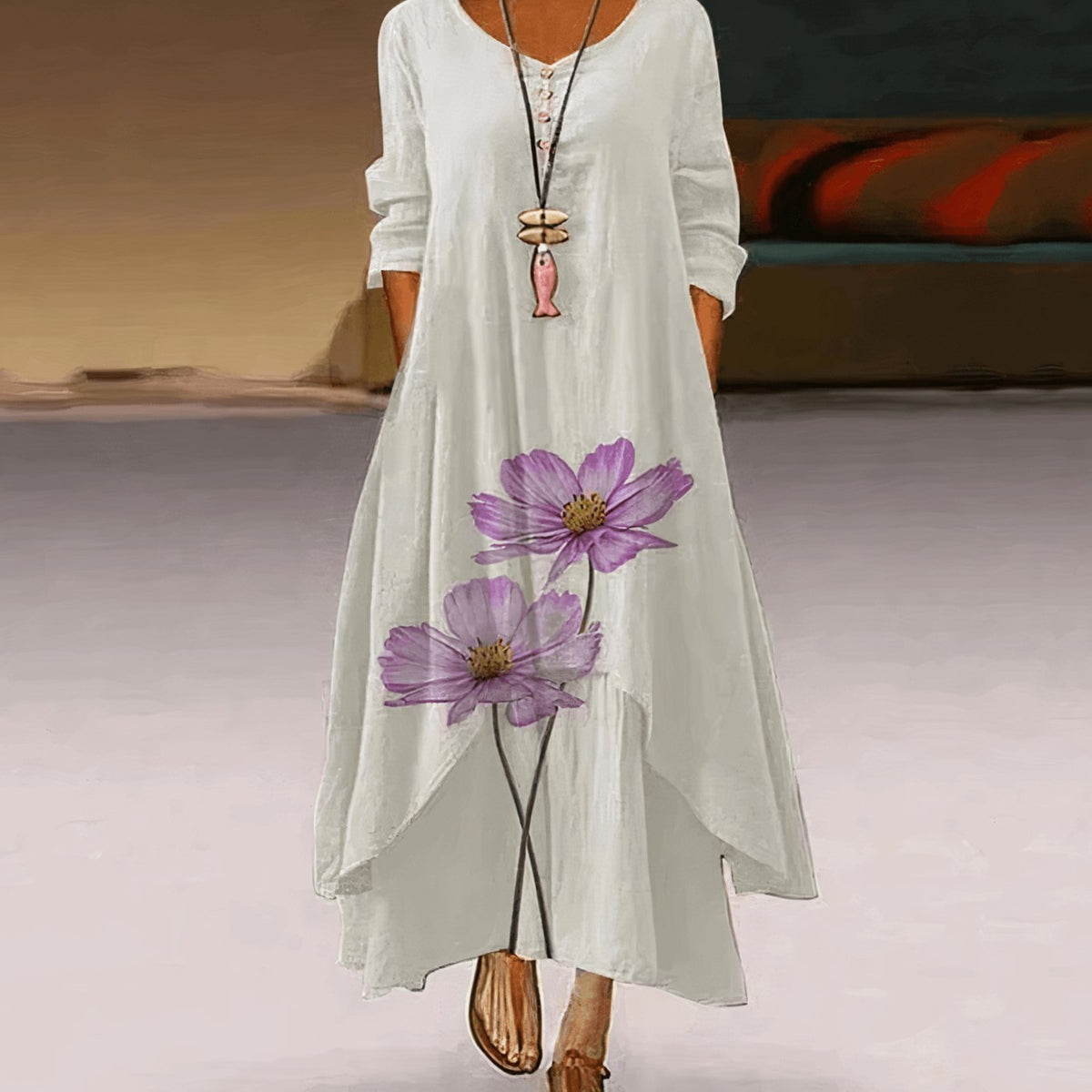 Florence | Long Sleeve Floral Maxi Dress