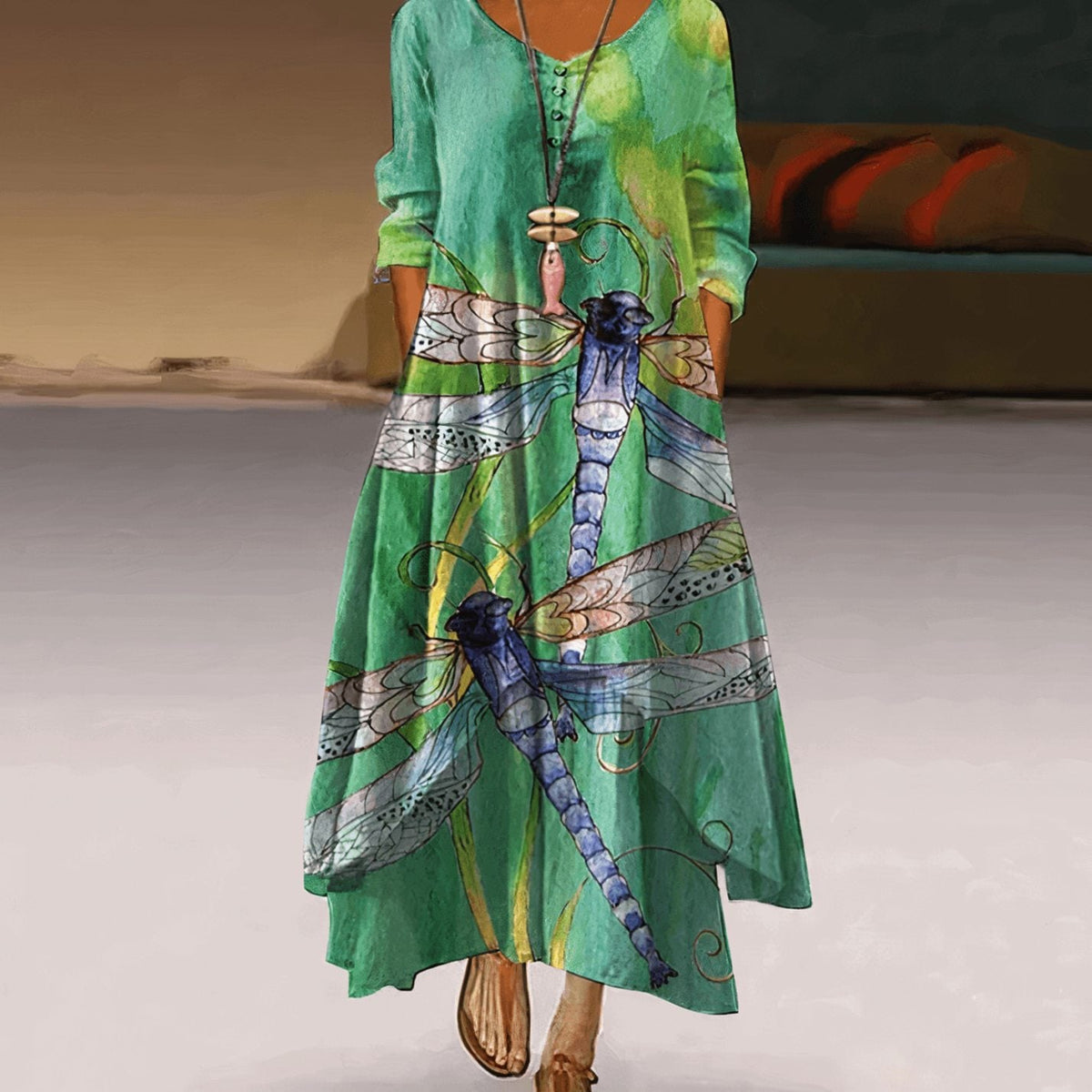 Florence | Long Sleeve Floral Maxi Dress