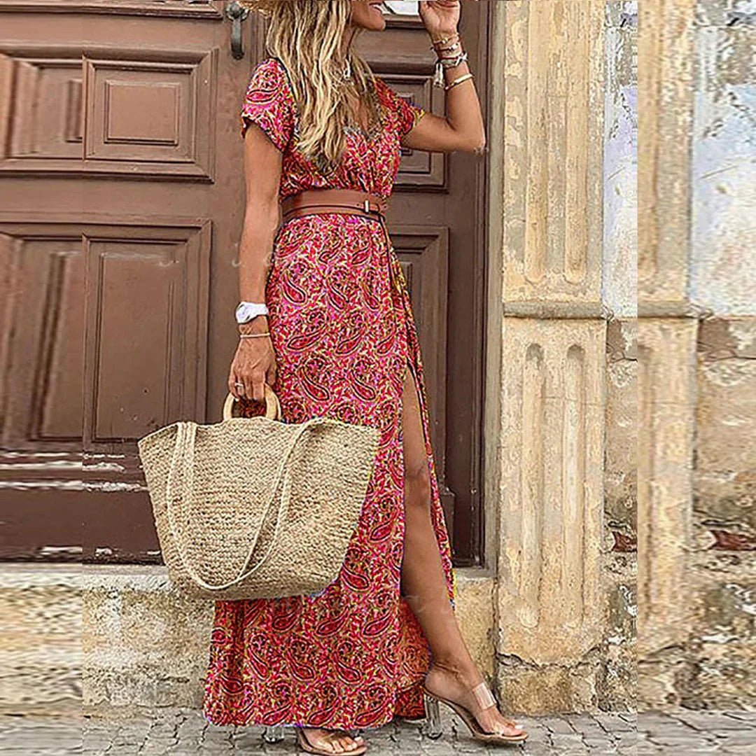 Marigold | Floral Floor Length Evening Dress