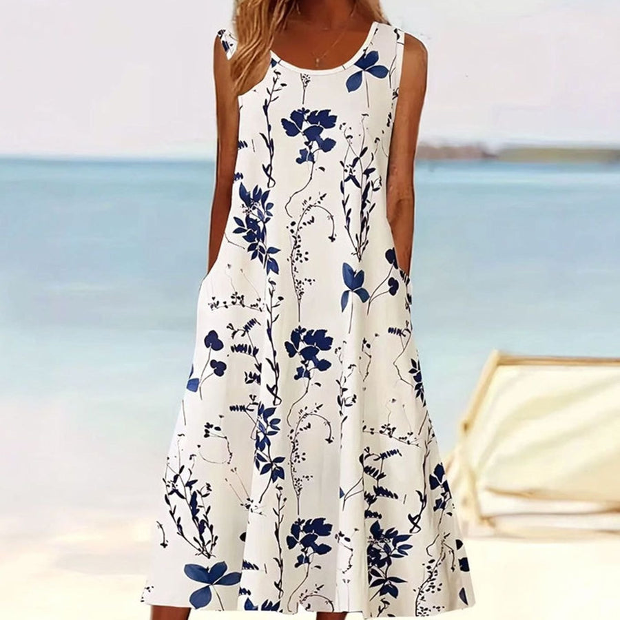 Willow | Sleeveless Floral A-Line Pocket Sundress