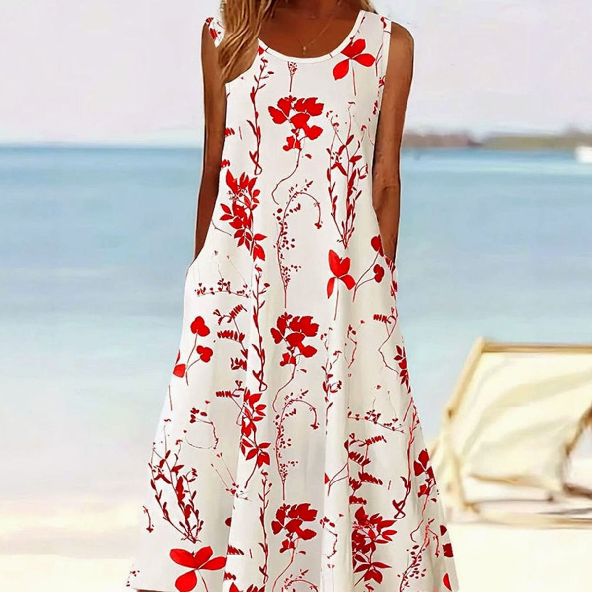 Willow | Sleeveless Floral A-Line Pocket Sundress