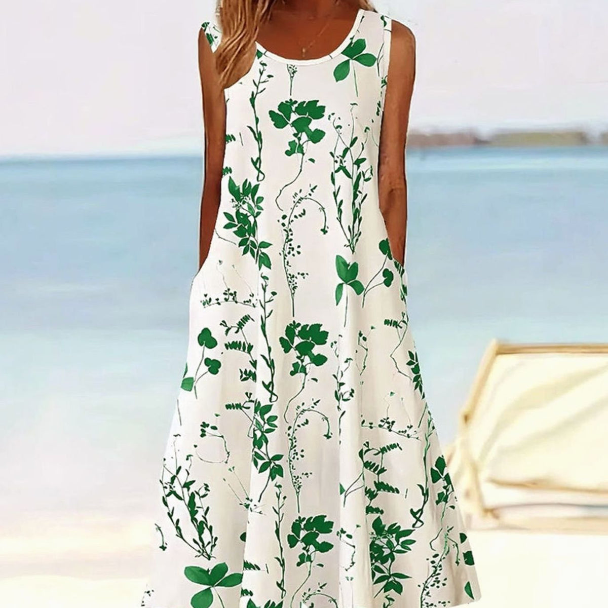 Willow | Sleeveless Floral A-Line Pocket Sundress