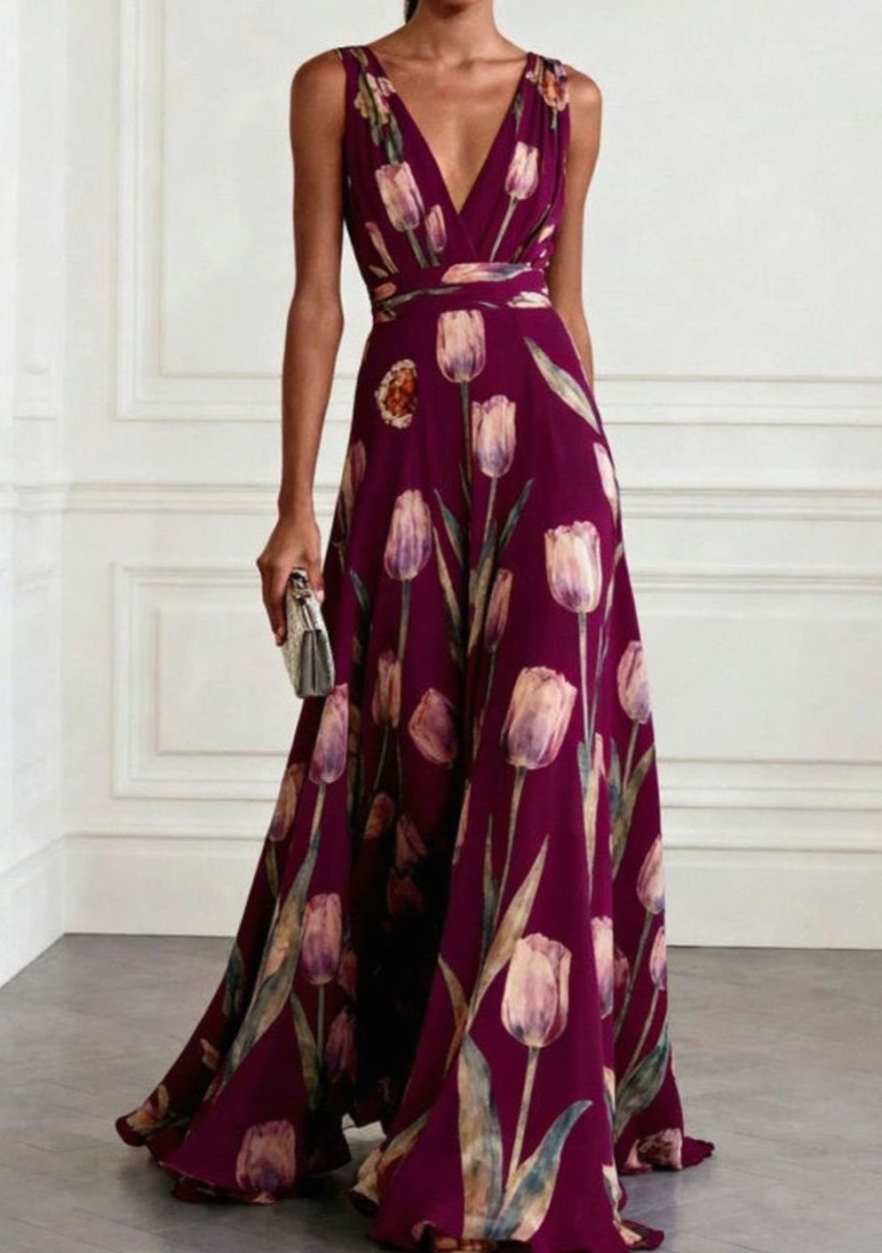 Iris | Floral Chiffon Maxi Party Dress