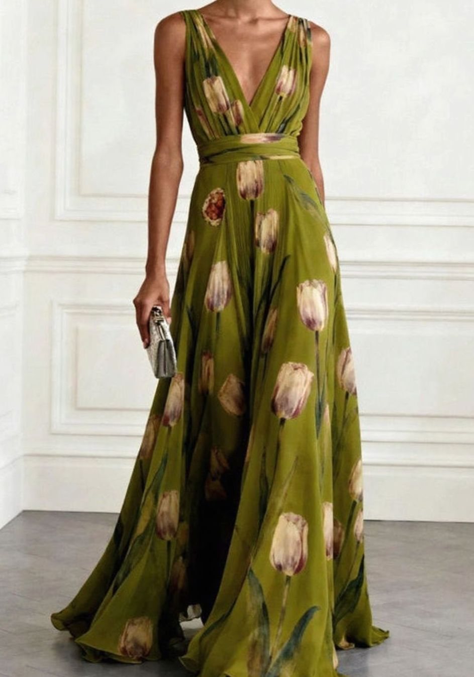 Iris | Floral Chiffon Maxi Party Dress