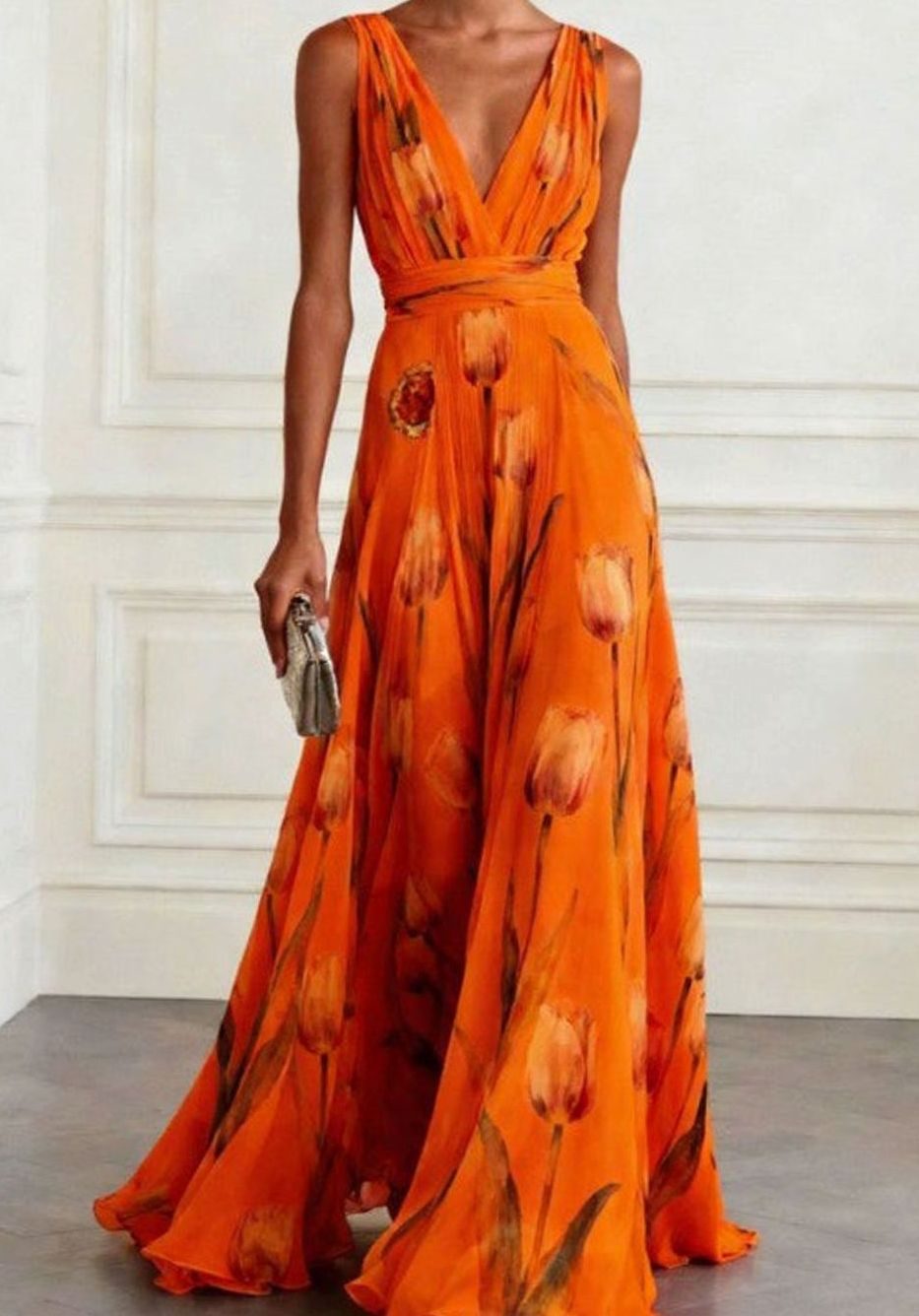 Iris | Floral Chiffon Maxi Party Dress