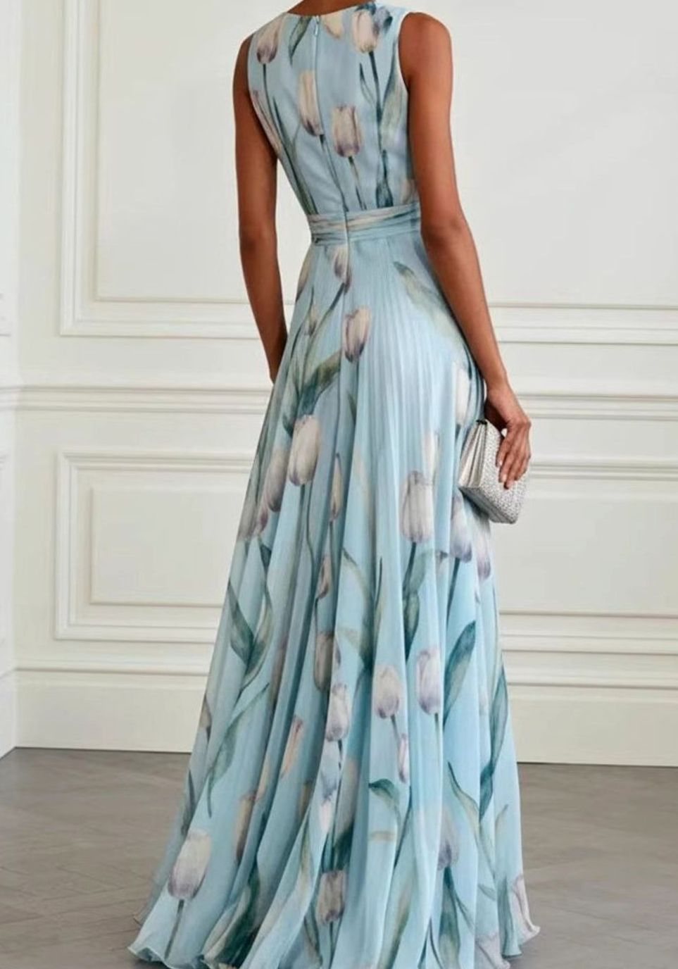 Iris | Floral Chiffon Maxi Party Dress