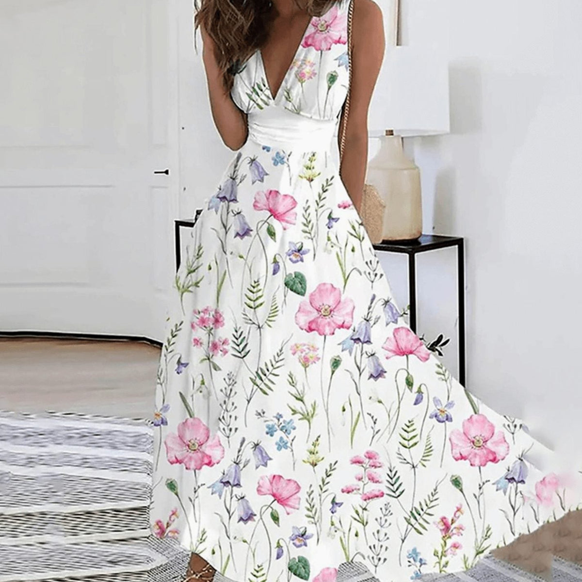 Millie | Sleeveless Floral Wedding Guest Dress