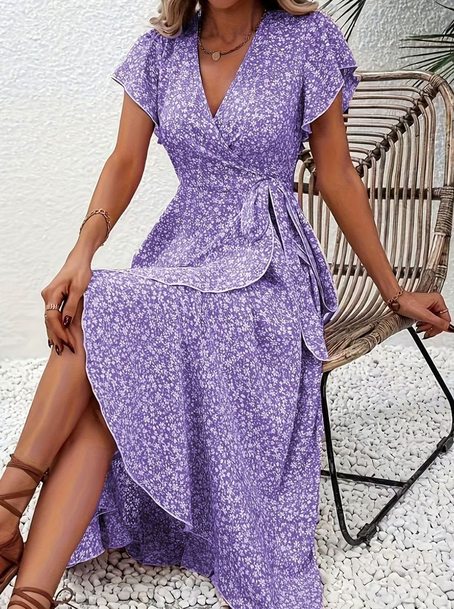 Hazel | Wrap Ruffle Wedding Guest Dress