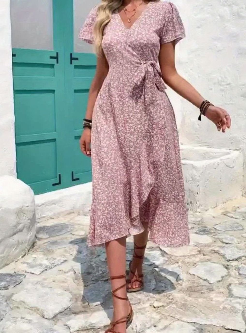 Hazel | Wrap Ruffle Wedding Guest Dress