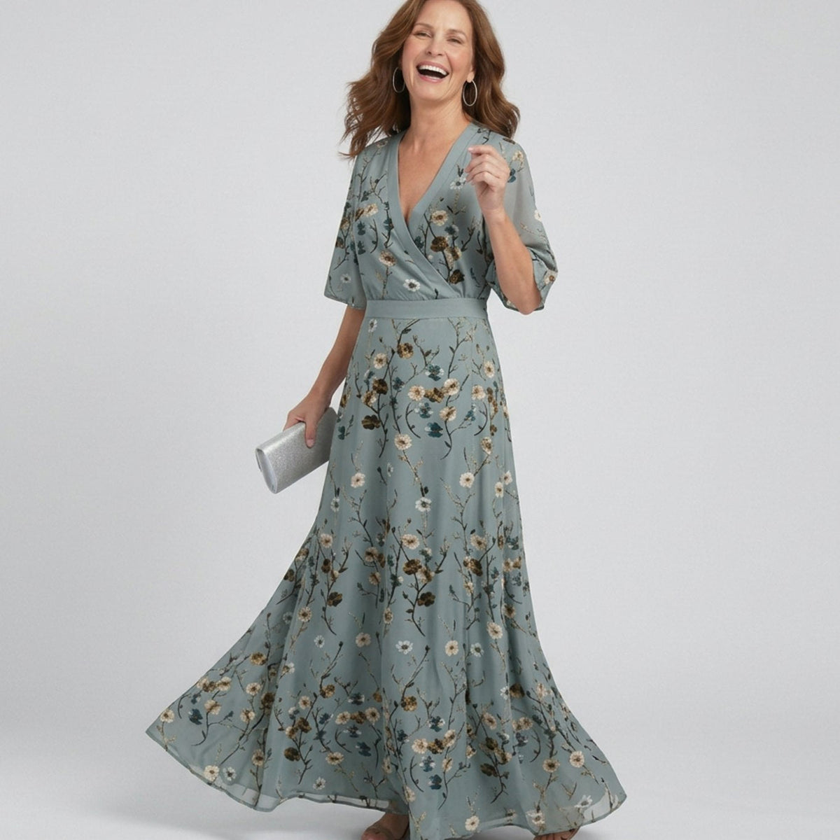 June | Flowy Wrap Floral Maxi Dress