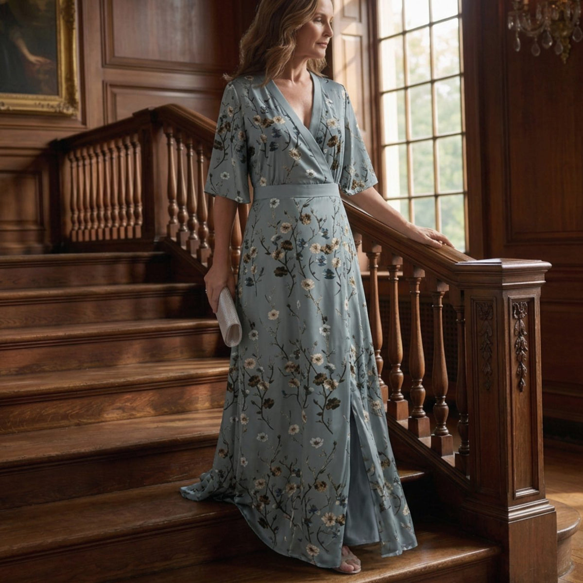 June | Flowy Wrap Floral Maxi Dress