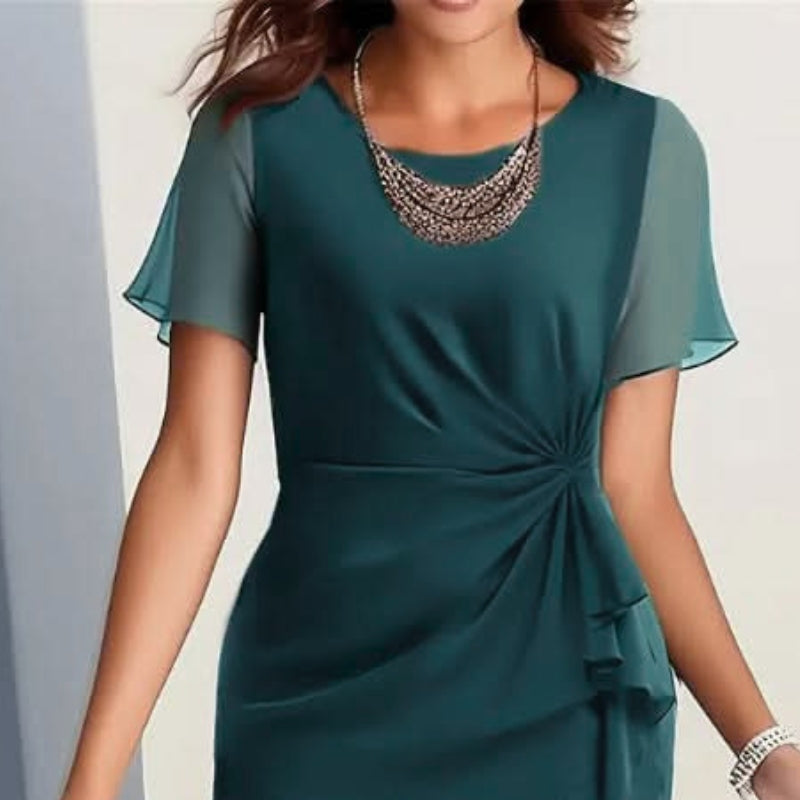 Holly | Christmas Flutter Sleeve Ruffle Midi