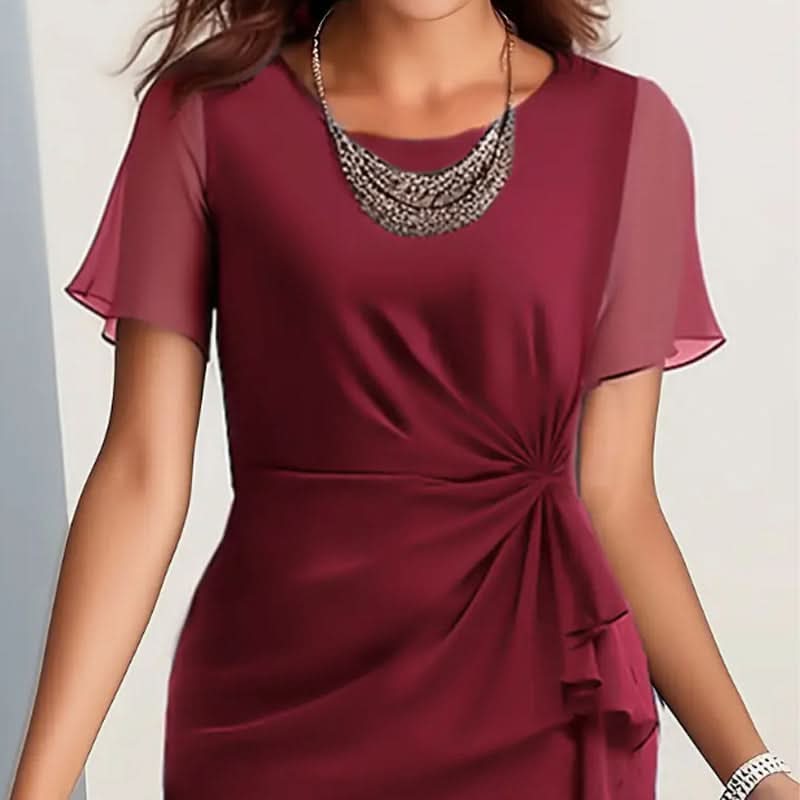 Holly | Christmas Flutter Sleeve Ruffle Midi