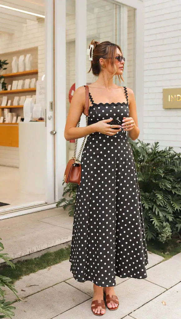 Elowen | Scalloped Polka Dot Formal Midi