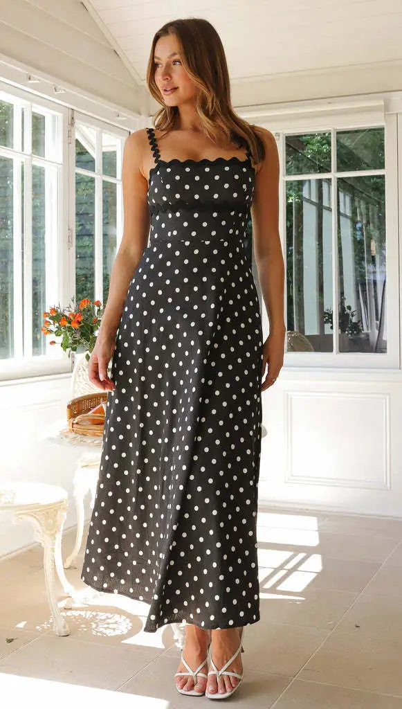 Elowen | Scalloped Polka Dot Formal Midi