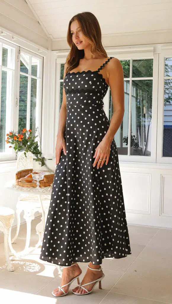 Elowen | Scalloped Polka Dot Formal Midi
