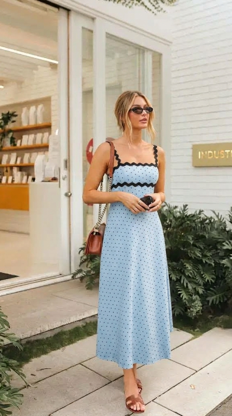 Elowen | Scalloped Polka Dot Formal Midi