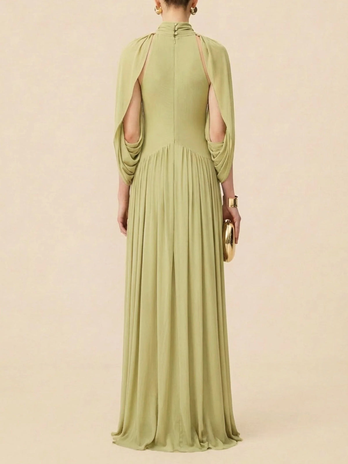 Ivory | Christmas High Neck Cape Maxi