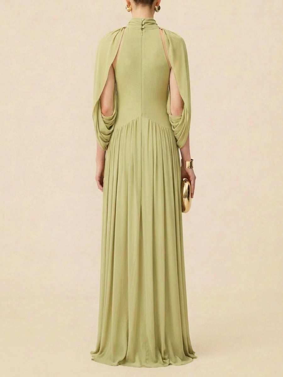 Ivory | Christmas High Neck Cape Maxi
