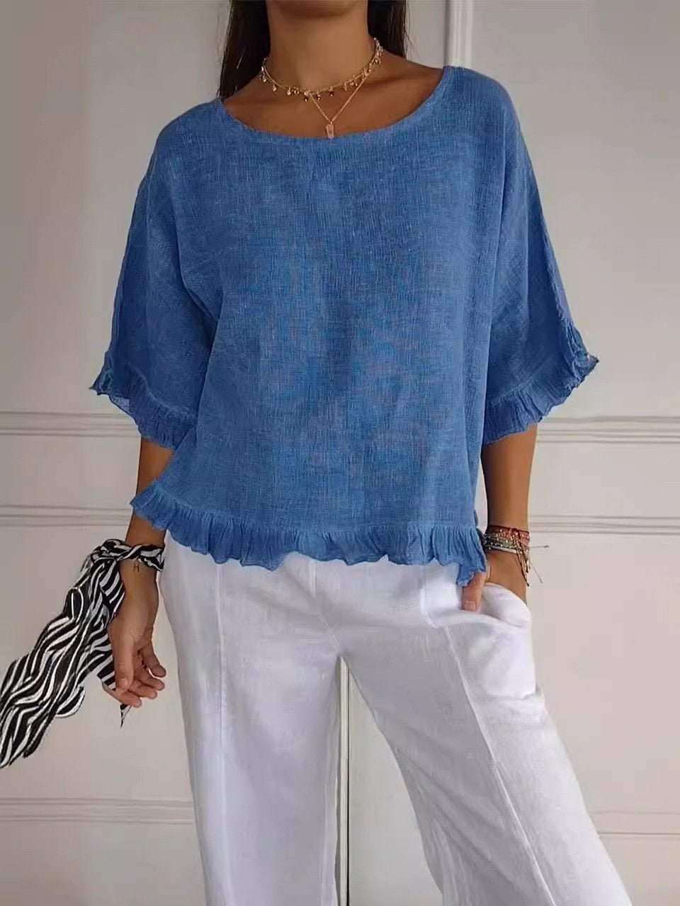 Sophia | Fringe Detail Casual Blouse