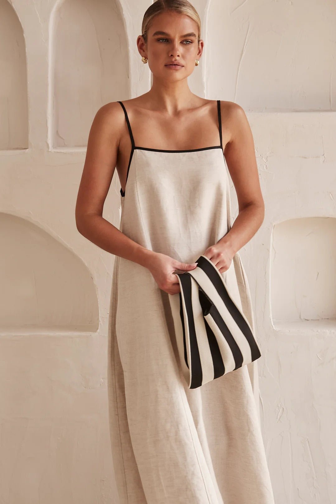 Georgia | Relaxed Linen Strap Evening Dress