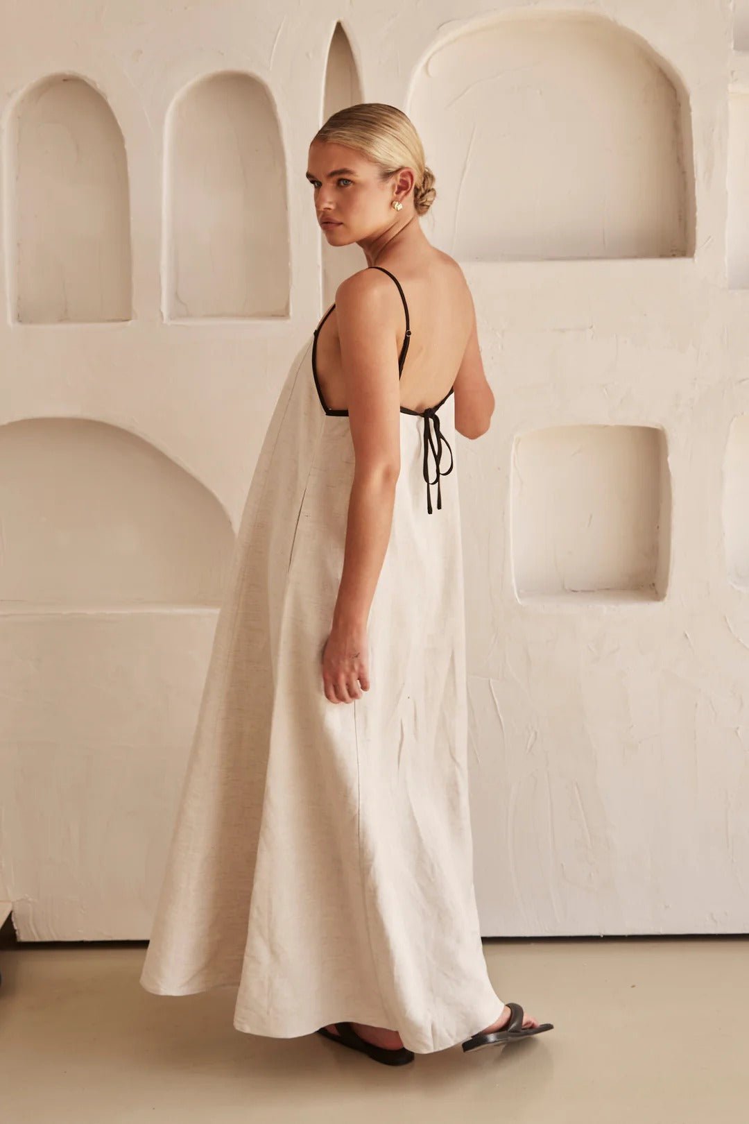 Georgia | Relaxed Linen Strap Evening Dress