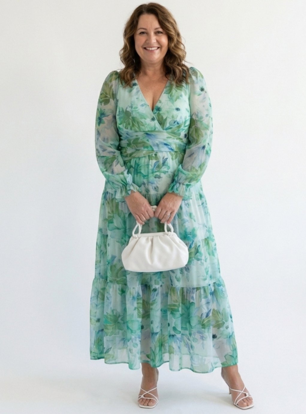 Adeline | Tiered Chiffon Floral Maxi Dress
