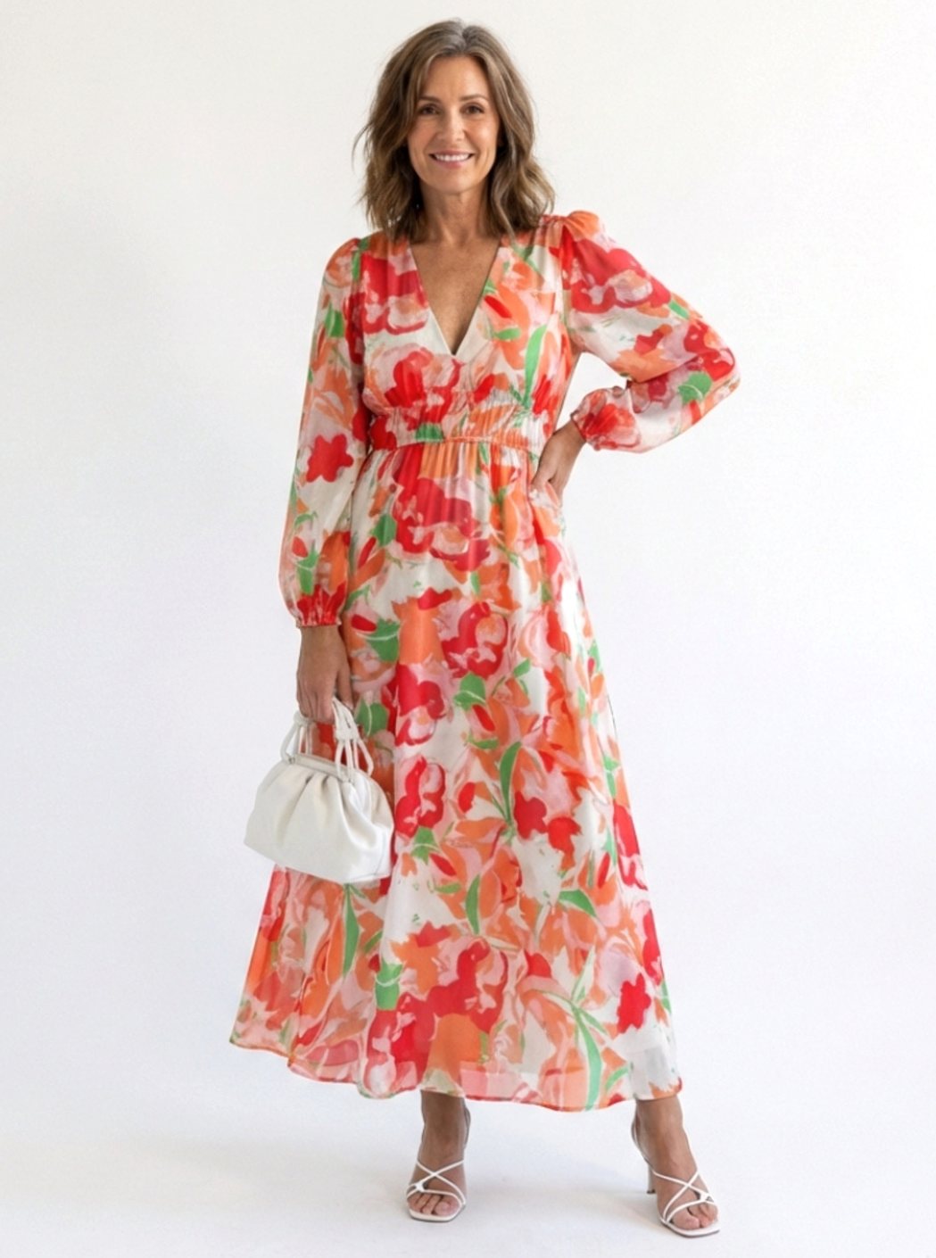 Adeline | Tiered Chiffon Floral Maxi Dress