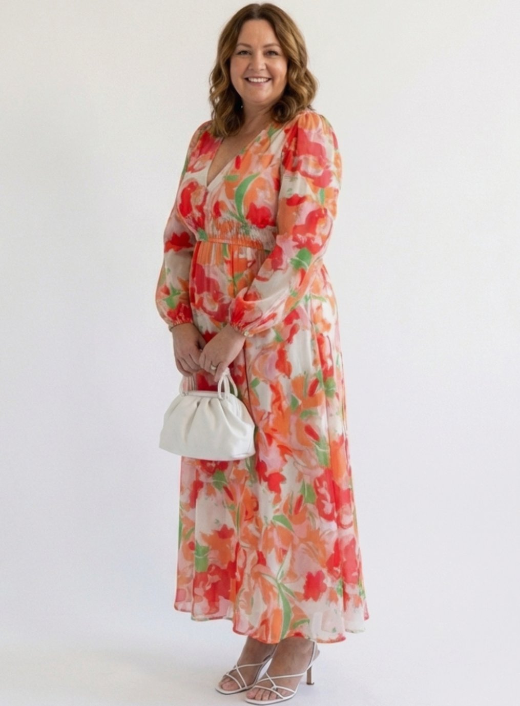 Adeline | Tiered Chiffon Floral Maxi Dress