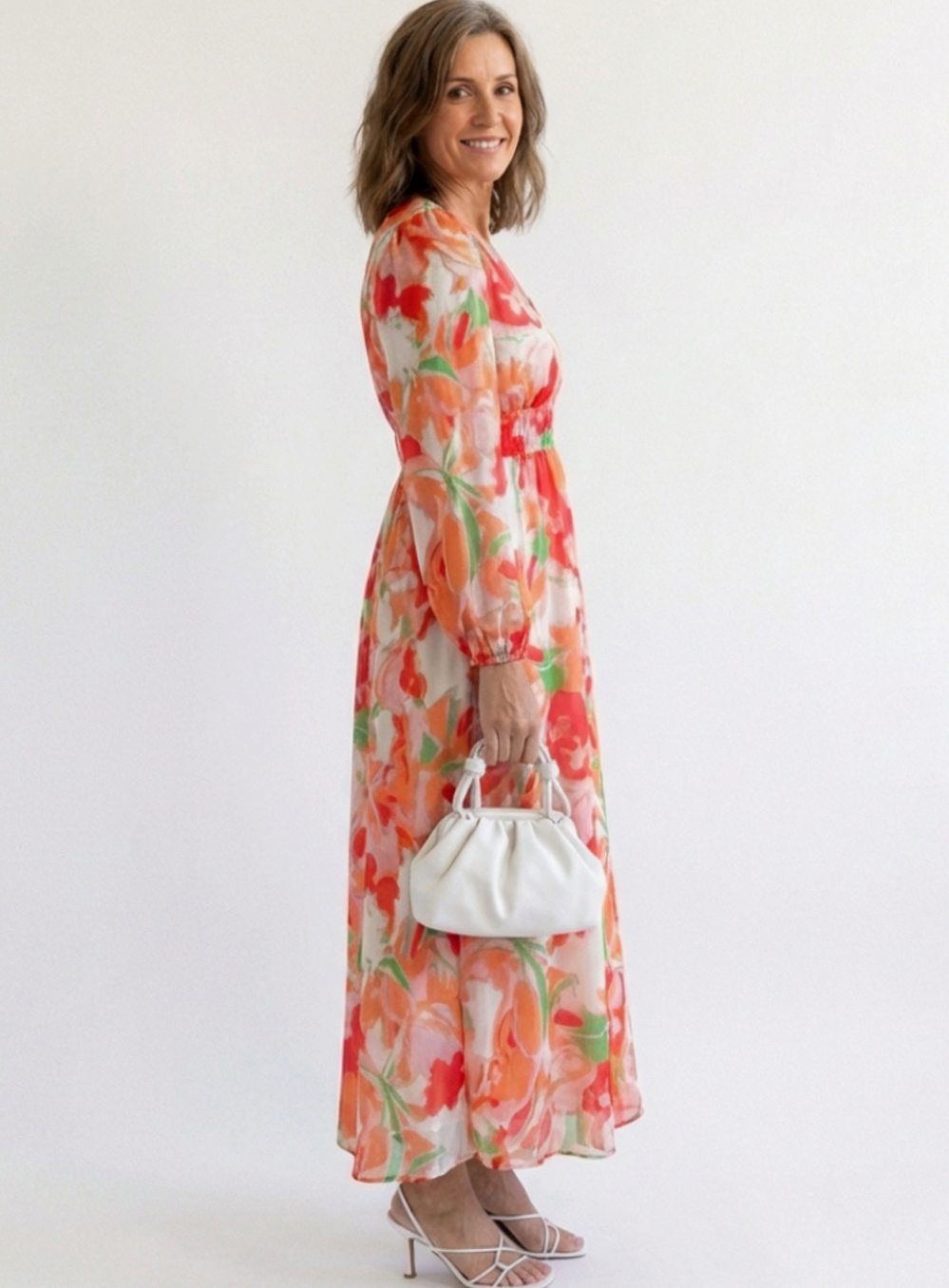 Adeline | Tiered Chiffon Floral Maxi Dress
