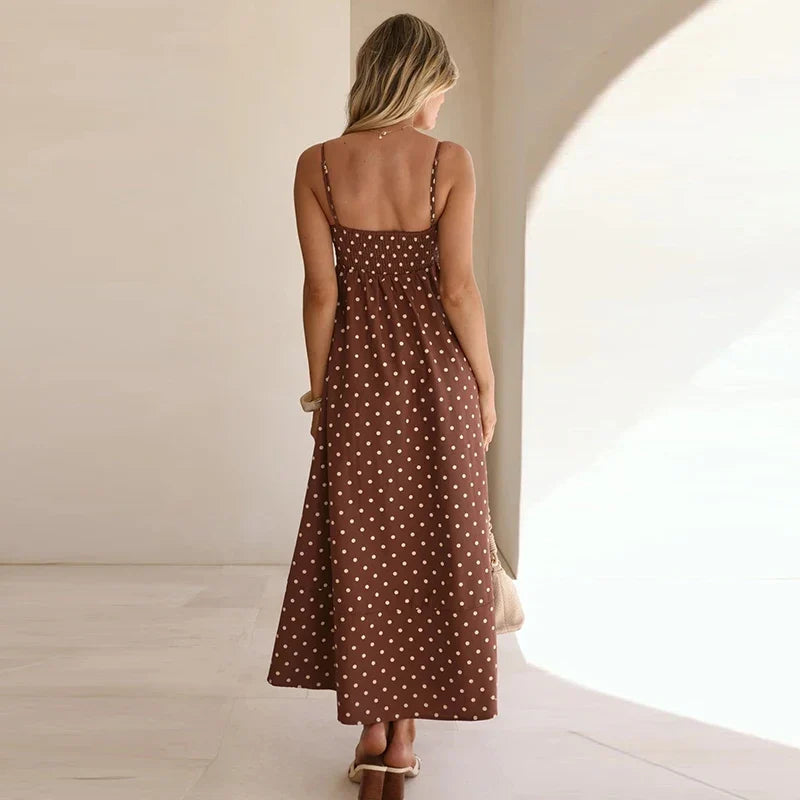 Winona | Square Neck Polka Dot Maxi