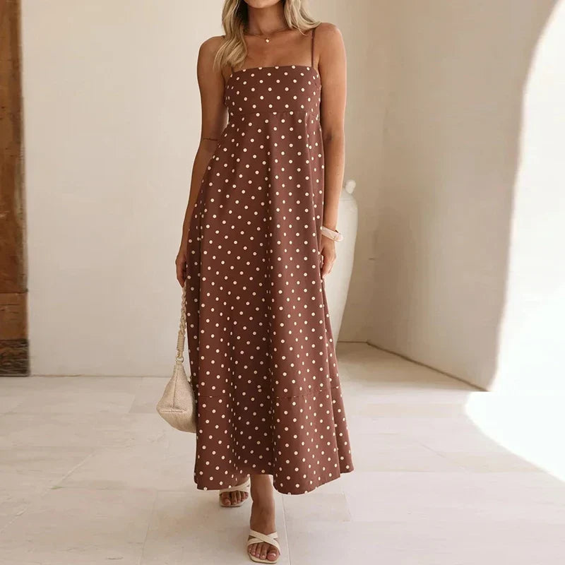 Winona | Square Neck Polka Dot Maxi