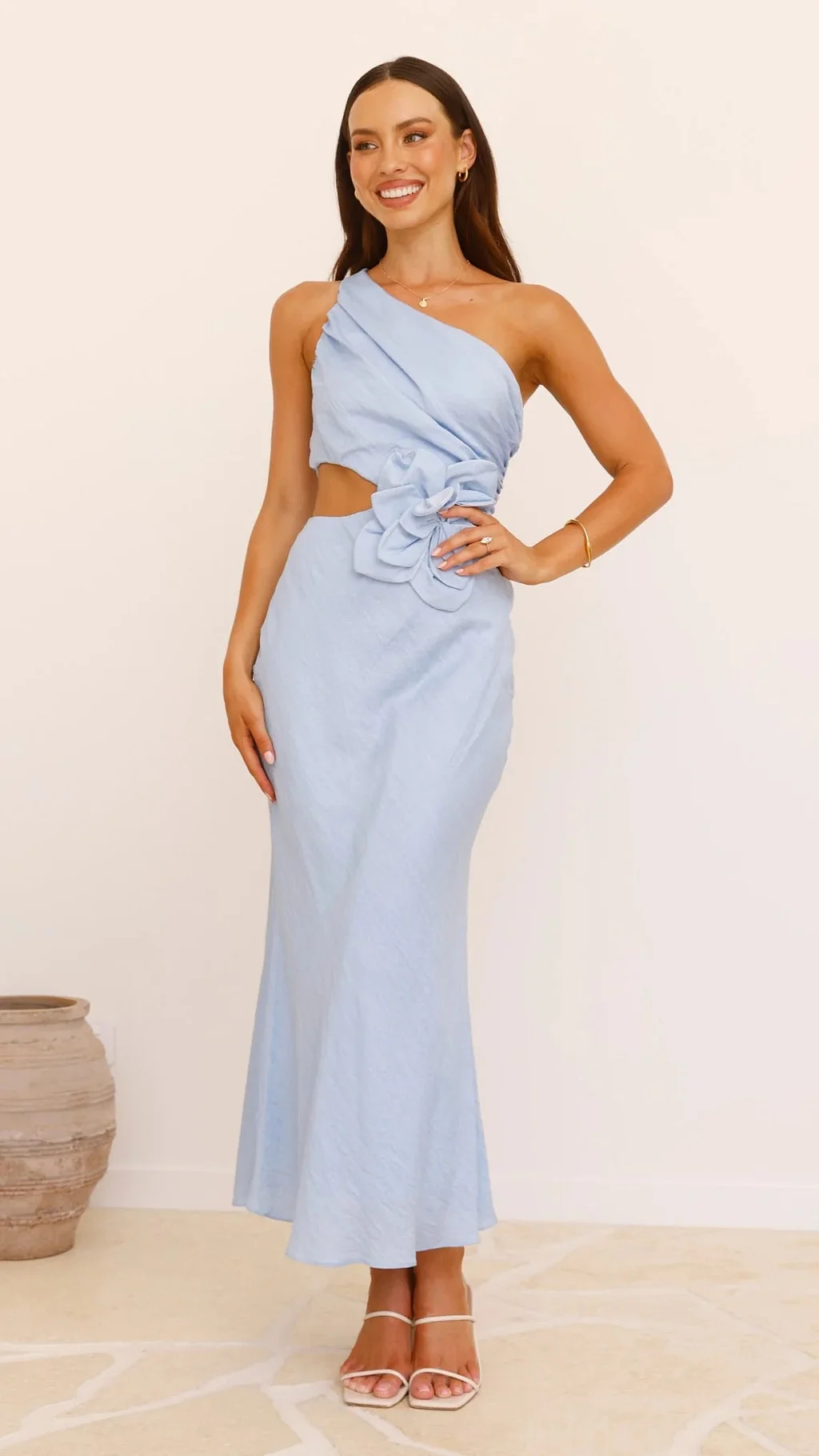 Josephine | One Shoulder Flower Cutout Maxi