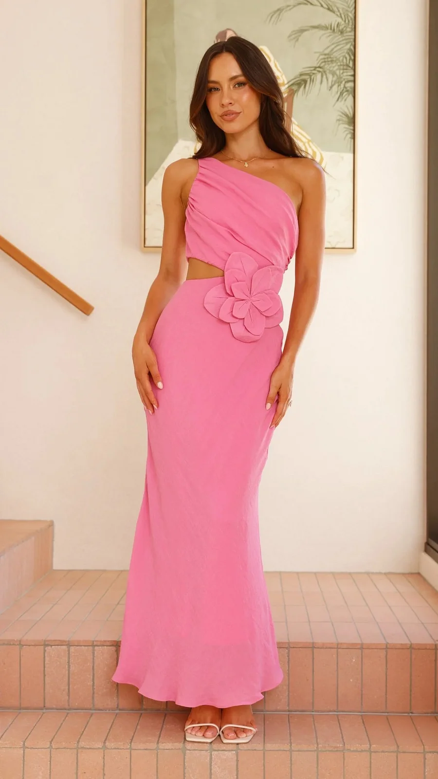 Josephine | One Shoulder Flower Cutout Maxi