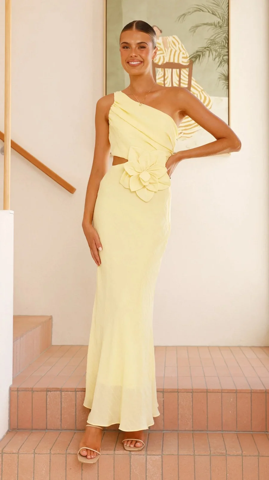 Josephine | One Shoulder Flower Cutout Maxi