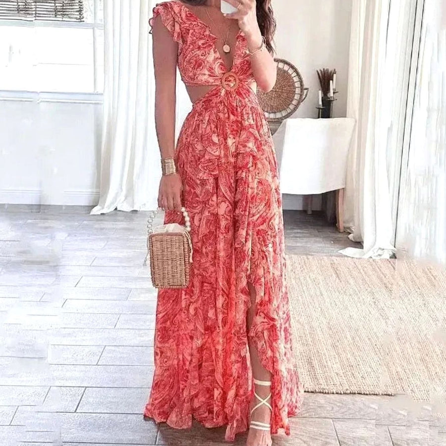Vera | Paisley Floral Cutout Maxi Dress