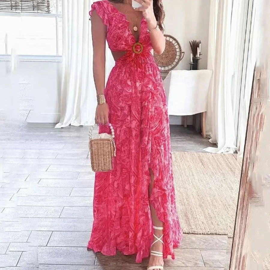 Vera | Paisley Floral Cutout Maxi Dress