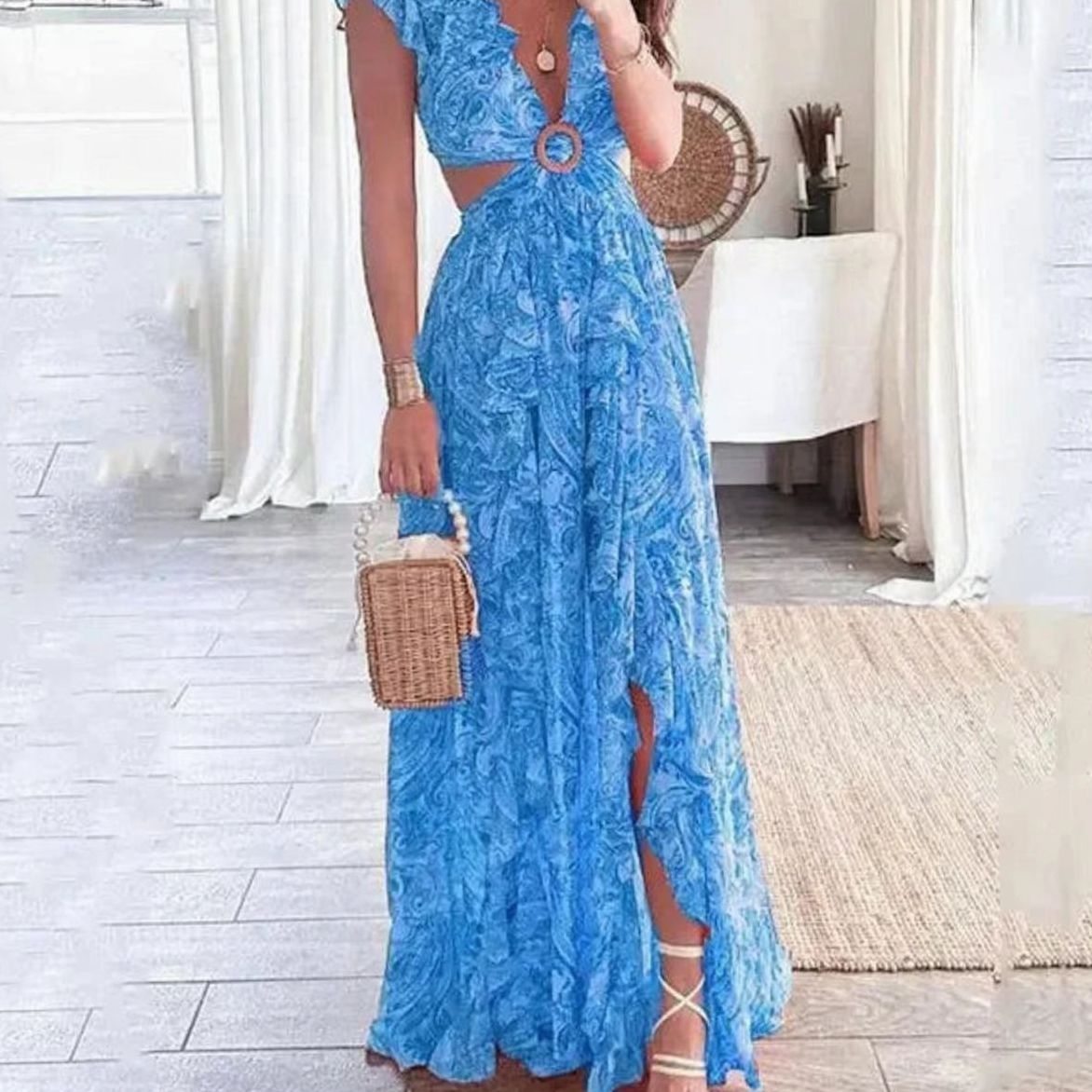 Vera | Paisley Floral Cutout Maxi Dress