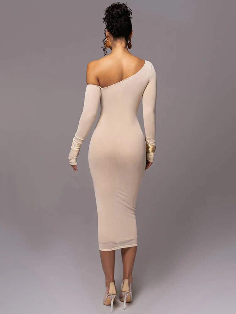 Genevieve | Ruched One Shoulder Evening Dress