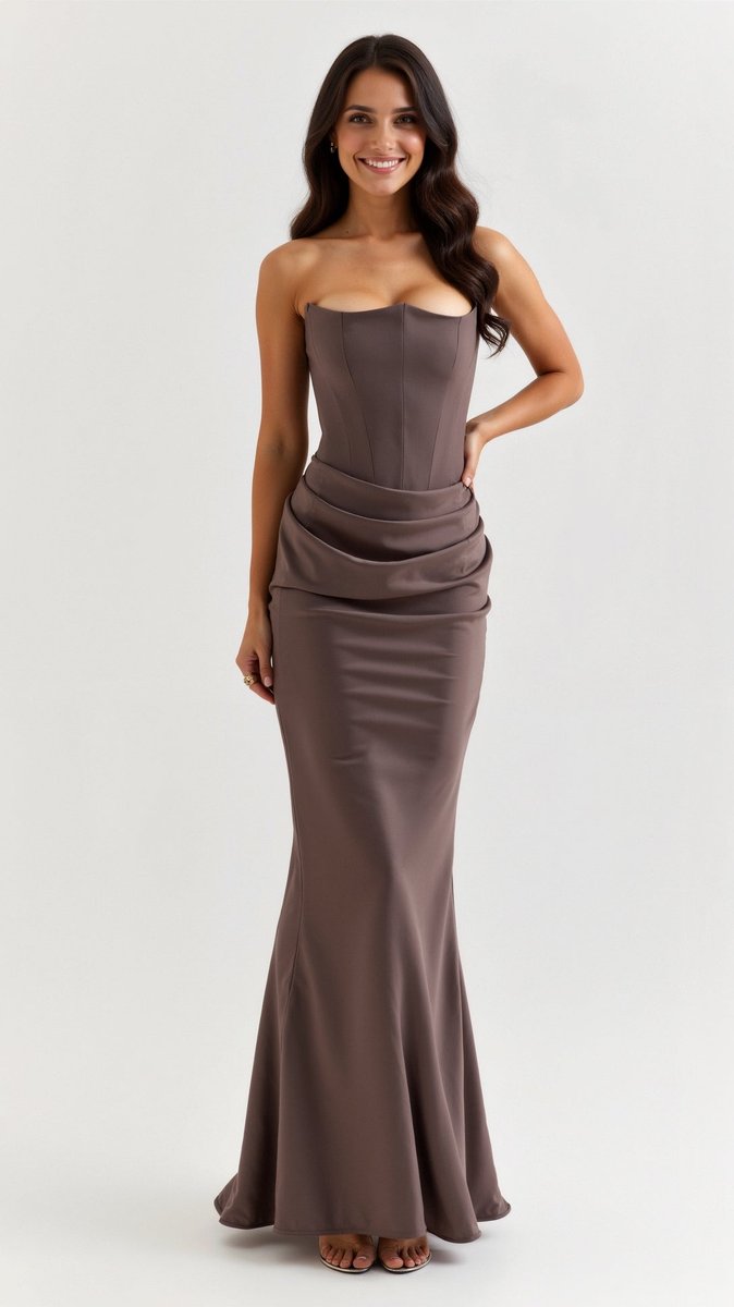 Thea | Strapless Corset Bodice Evening Dress