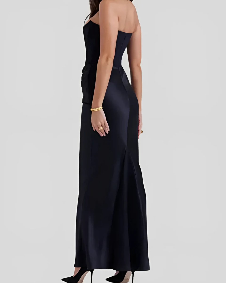 Bronte | Draped Corset Satin Evening Dress