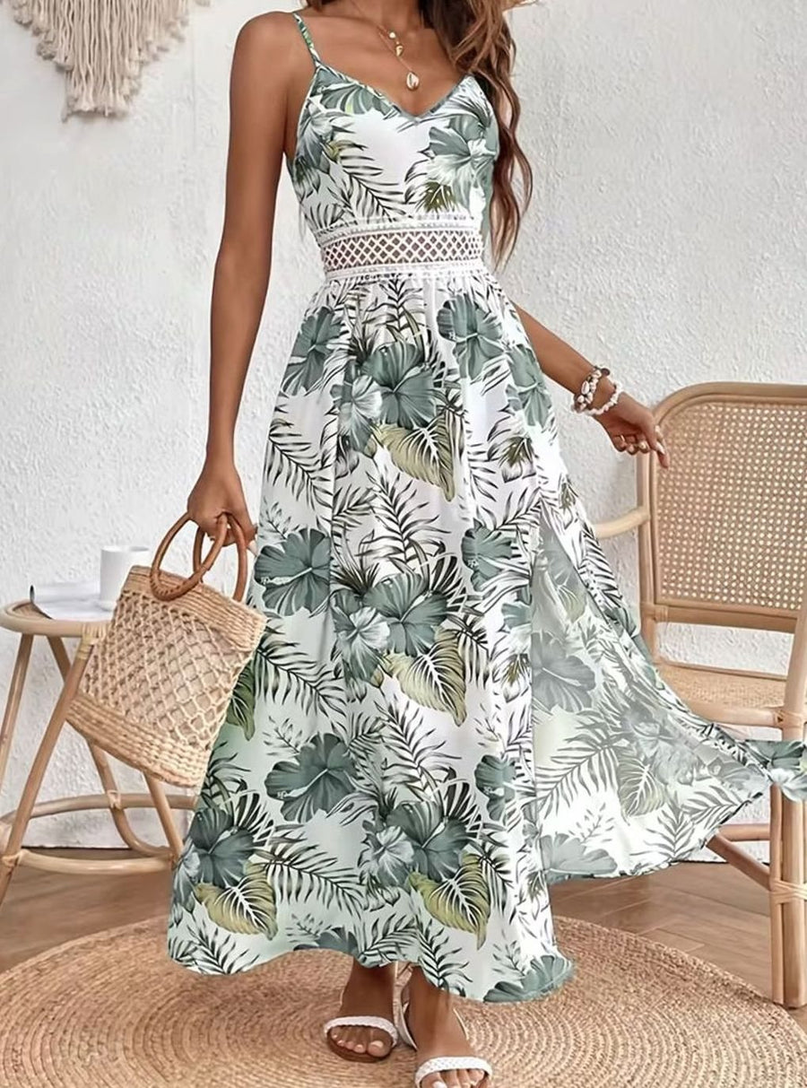 Evie | Tropical Floral Side Split Maxi