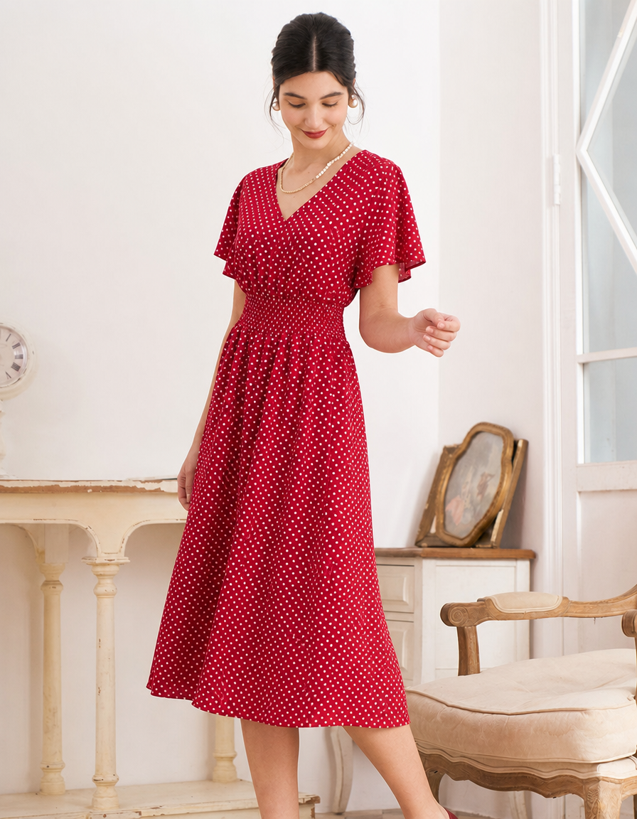 Briar | Polka Dot Wedding Guest Midi